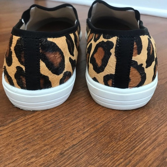 J. Crew Factory Calf Hair Cheetah Print Slip On Sneakers Sz 9 - Picture 7 of 8